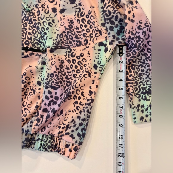 White Birch Rare Rainbow Neon Animal Print Leopard Hoodie Medium 90’s Style - Picture 6 of 11
